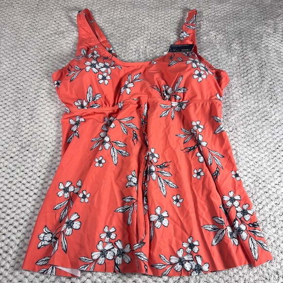 Summer Mae Women's Coral Floral Tankini Two Piece Swimsuit Set Size 20W NWT - Picture 3 of 15